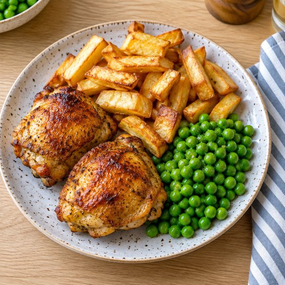 Air Fryer Chicken & Chips - AI-generated illustration