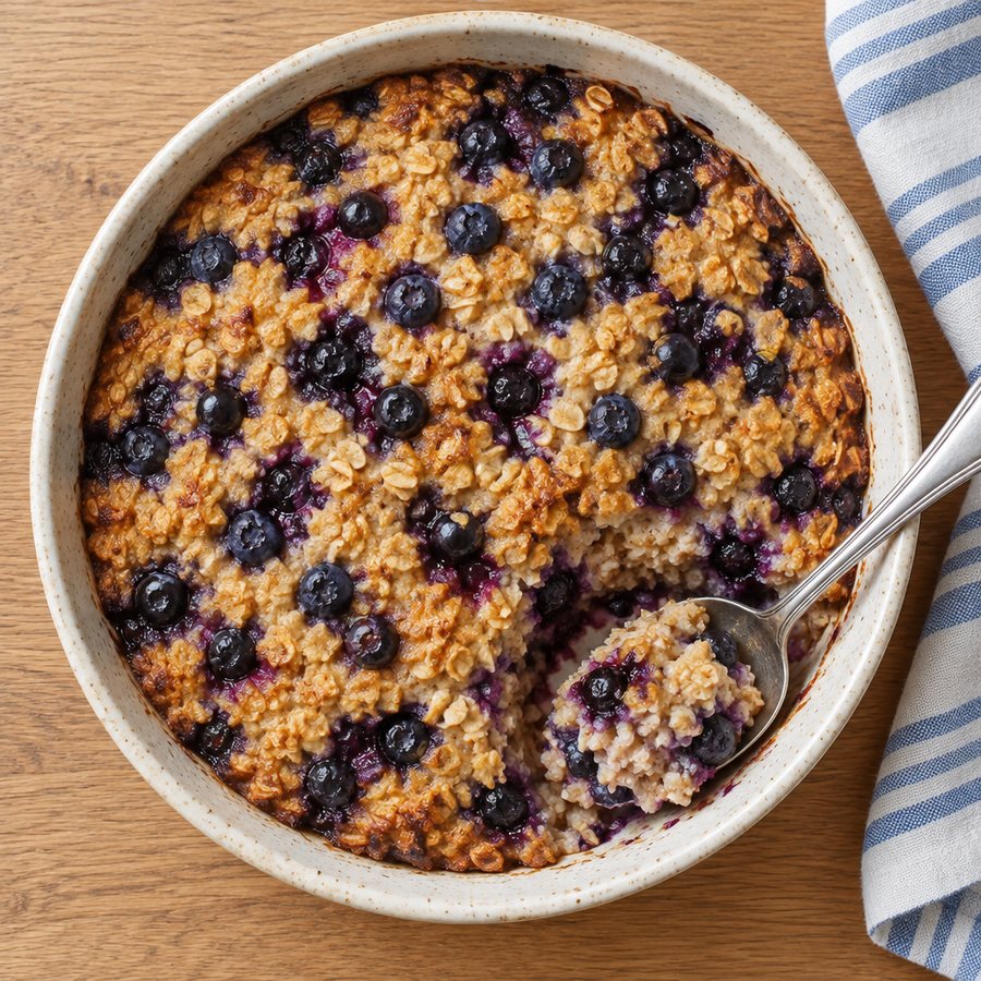 Blueberry Baked Oats - AI-generated illustration