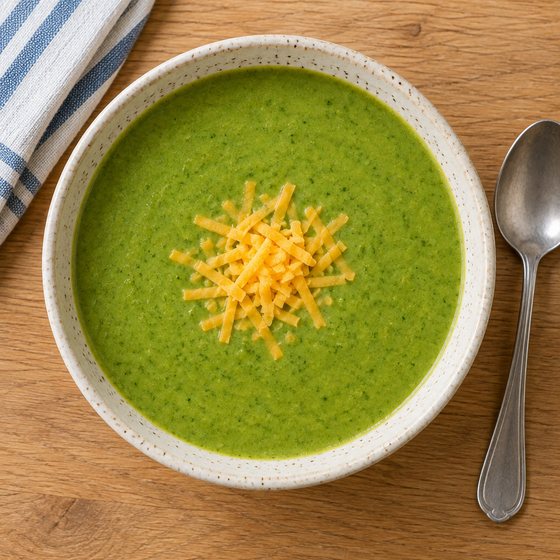 Broccoli & Cheddar Soup - AI-generated illustration