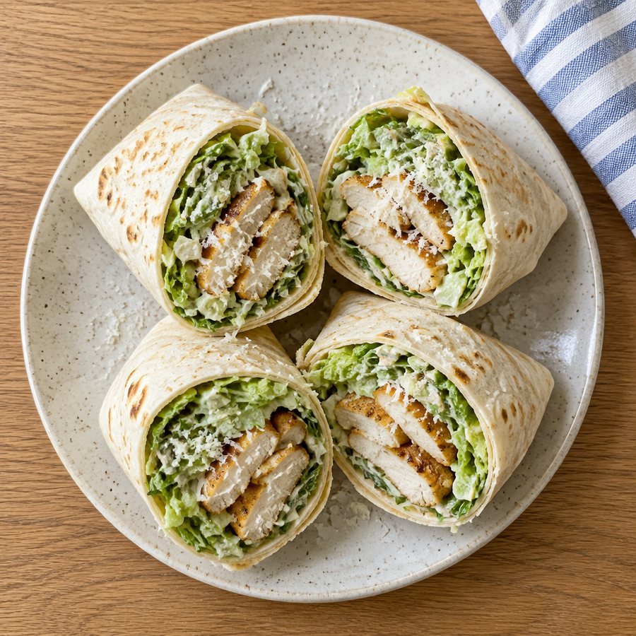 Chicken Caesar-Style Wraps - AI-generated illustration