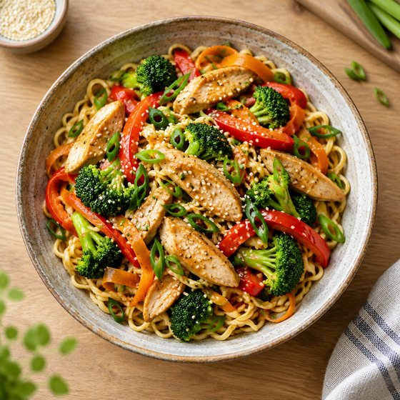 Chicken Noodle Stir-Fry - AI-generated illustration