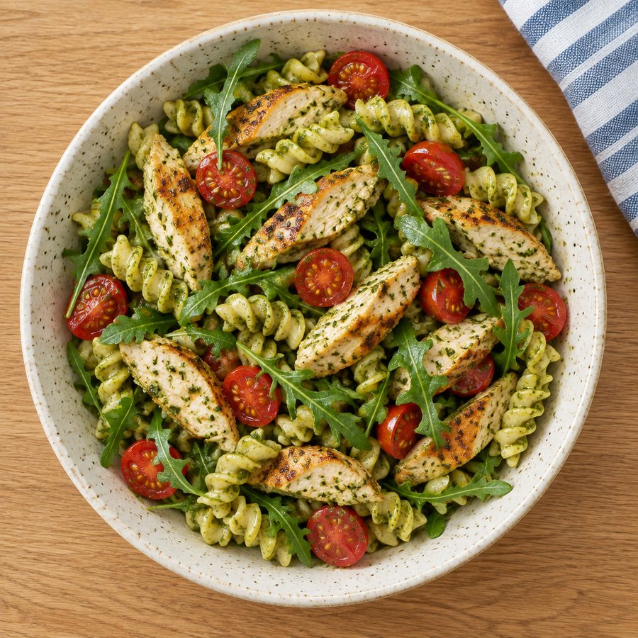 Chicken Pesto Pasta Salad - AI-generated illustration