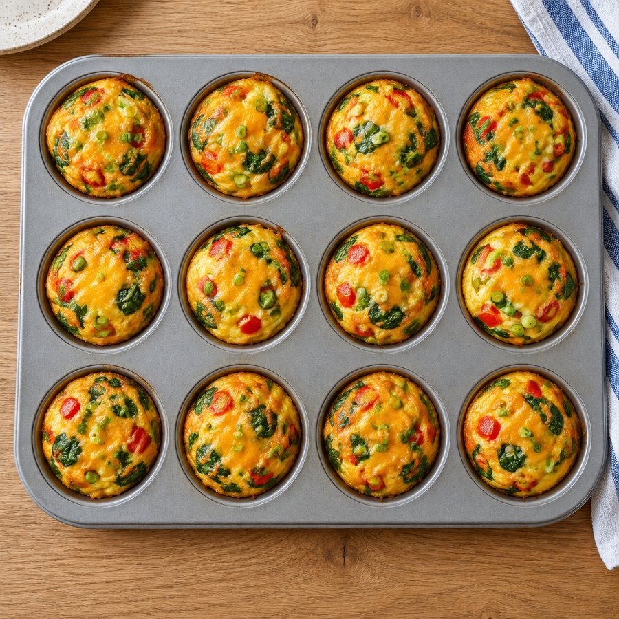 Egg & Veg Breakfast Muffins - AI-generated illustration