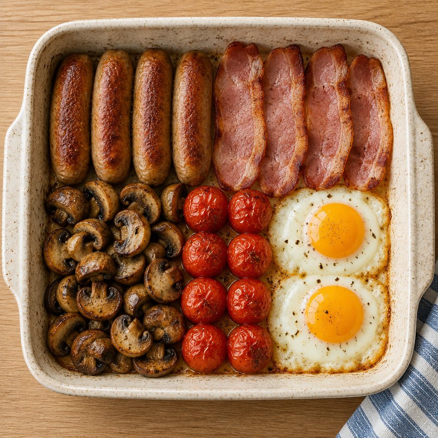 Full English Traybake - AI-generated illustration