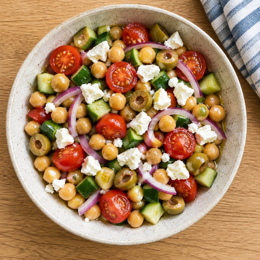 Greek-Style Chickpea Salad - AI-generated illustration