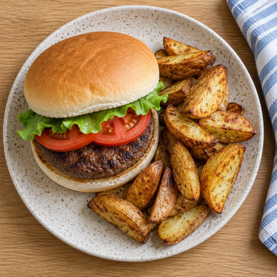 Homemade Burgers & Wedges - AI-generated illustration