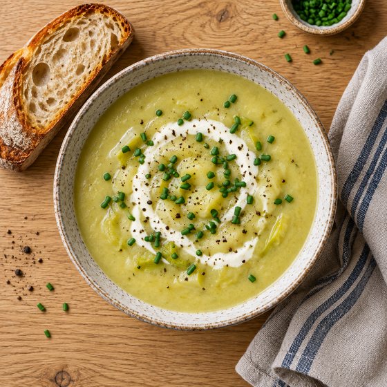 Leek & Potato Soup - AI-generated illustration