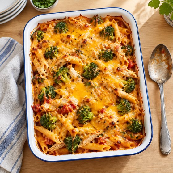 Leftover Chicken Pasta Bake - AI-generated illustration