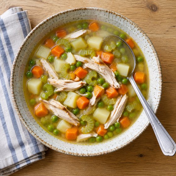 Leftover Chicken & Veg Soup - AI-generated illustration