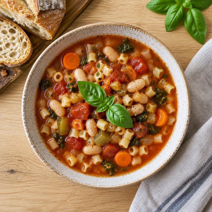 Minestrone Soup - AI-generated illustration