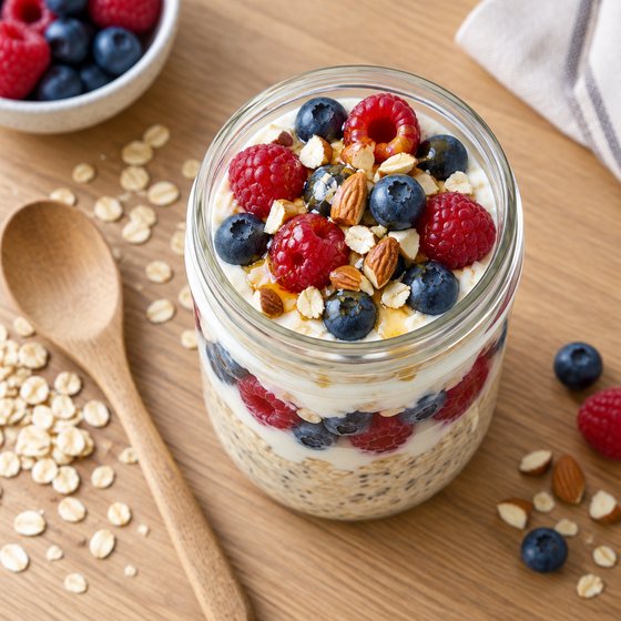 Berry Overnight Oats - AI-generated illustration