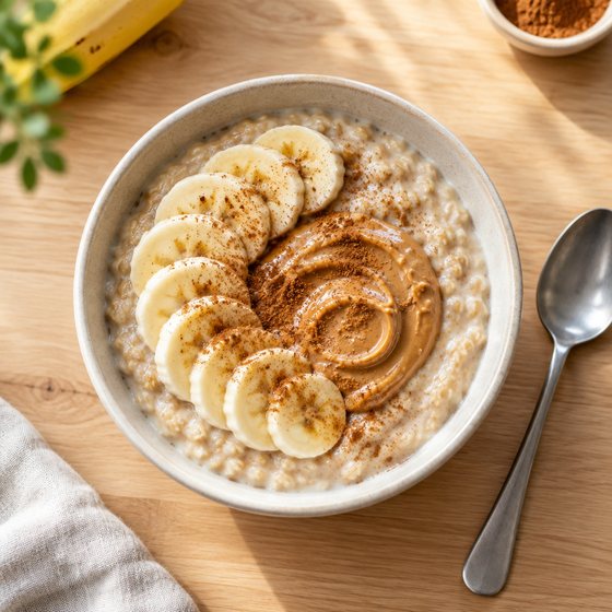 Peanut Butter & Banana Porridge - AI-generated illustration