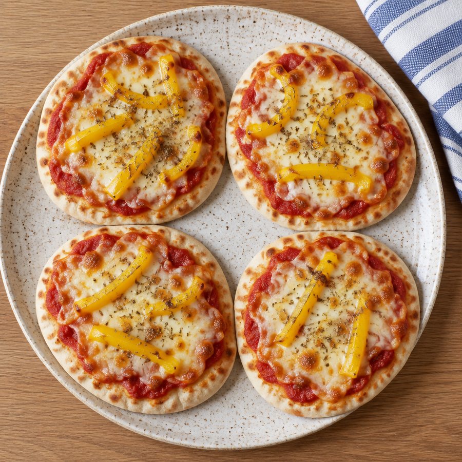 Pitta Bread Pizzas - AI-generated illustration