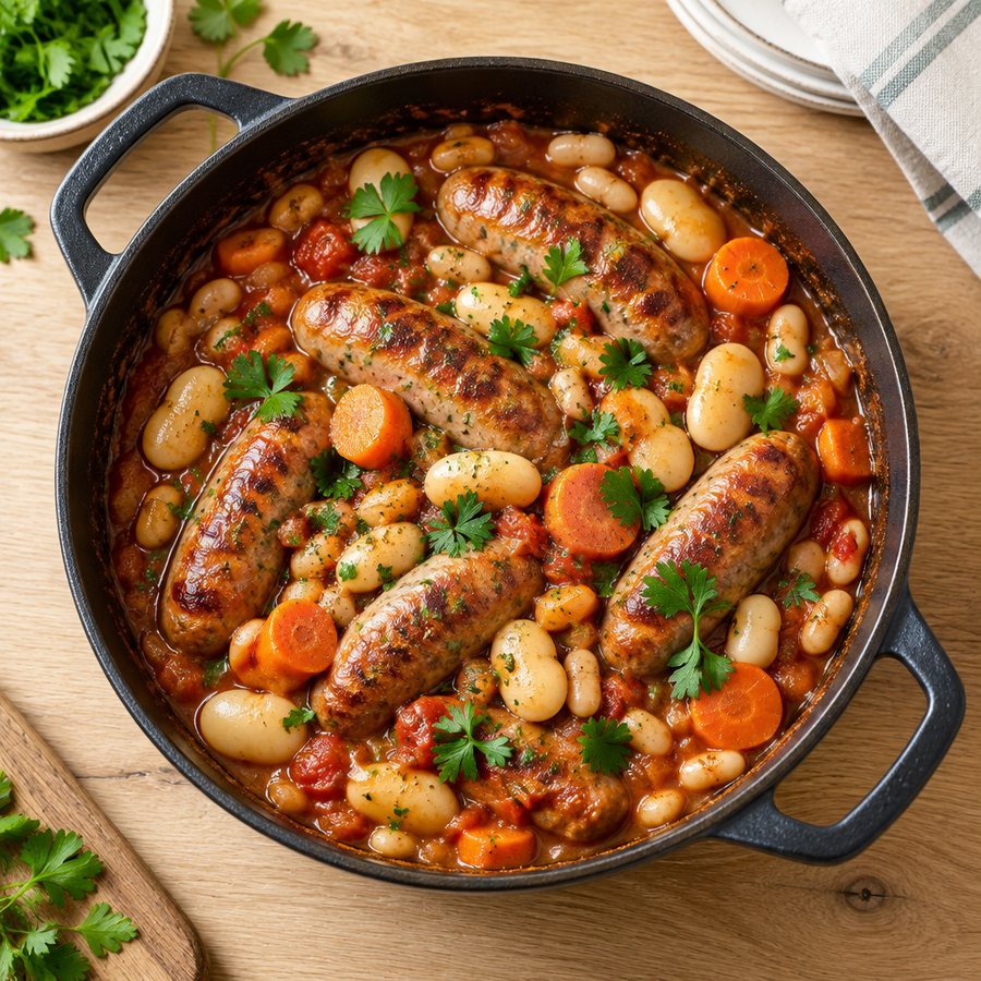 Sausage & Bean Casserole - AI-generated illustration