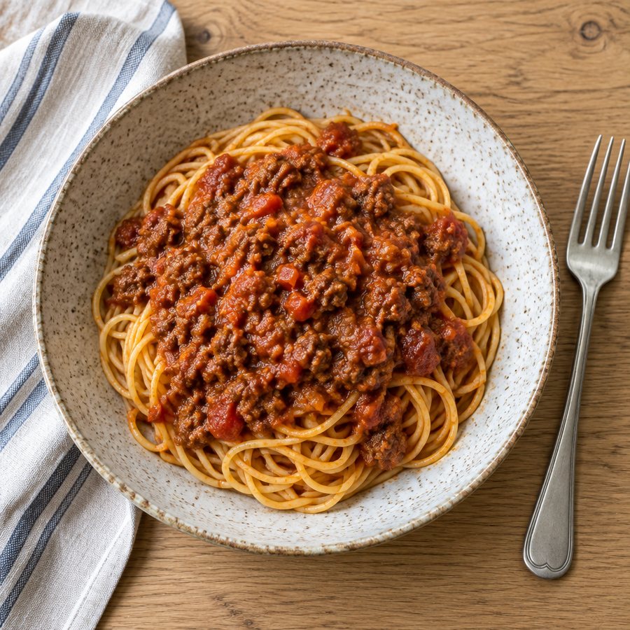 Spaghetti Bolognese - AI-generated illustration