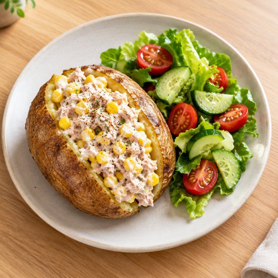 Tuna & Sweetcorn Jacket Potato - AI-generated illustration